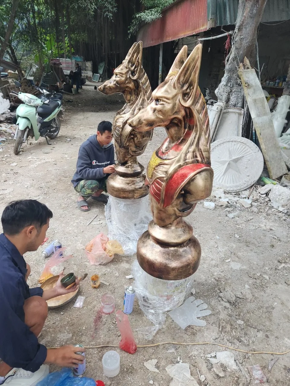 Large Resin Statue Decoration Anubis Pharaoh Egypt Sculpture Hight Quality Custom Design And Color OEM Manufacture From Vietnam