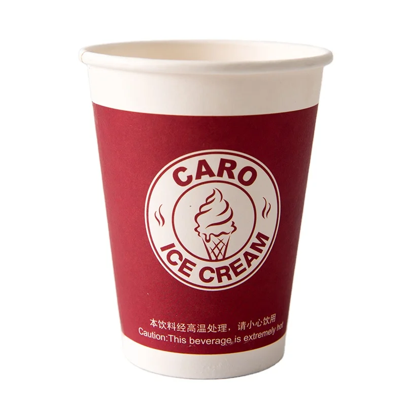 Lucky Time Good Price Custom Logo Printed Food Safe Grade 400ml Paper Cup Disposable Cup for Beverage Packing