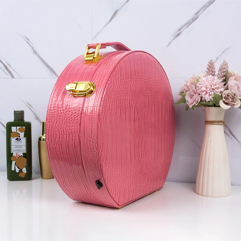 Tabletop Mirror Cosmetics Station Makeup Case with Dimmable LED Lights and Carrying handle