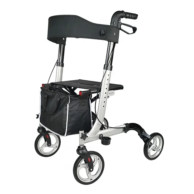 Lightweight Adult Aluminum Folding Upright Shopping Rollator Walker