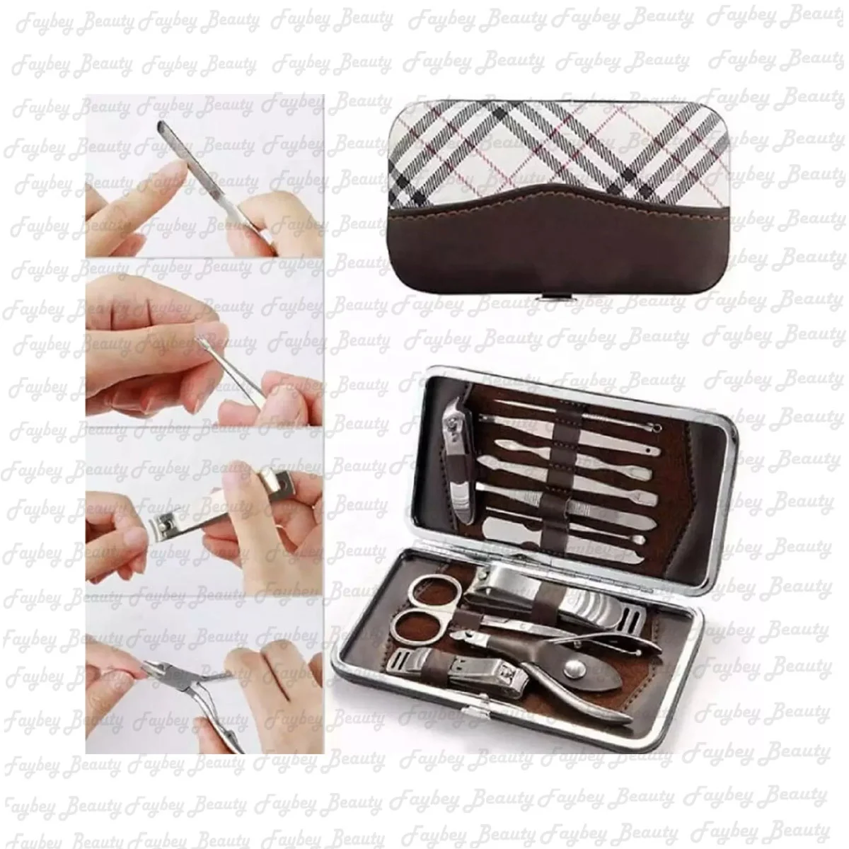 Beauty Nail Pedicure Scissors Care Kit Manicure Set 12 Piece Set Nail Clipper Eagle Tools Full Box Easy to Use