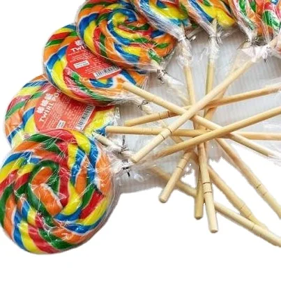 Amos Fruit Flavored Round Flat Lollipop Christmas Double Color Sweet Hard Lollipop Candy