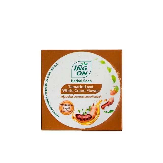 ING ON Tamarind & White Crane Flower Herbal Soap 160g. Herb Soap Skin Care Vitamin Beauty Product Product of Thailand Wholesale