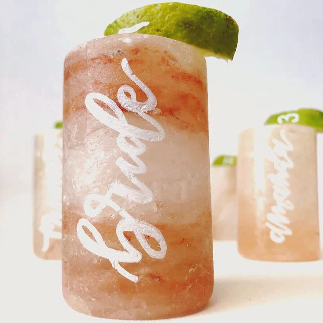 Wholesale Mexico Tequila Spirits Pink Crystal Rock Himalayan Salt shot glasses