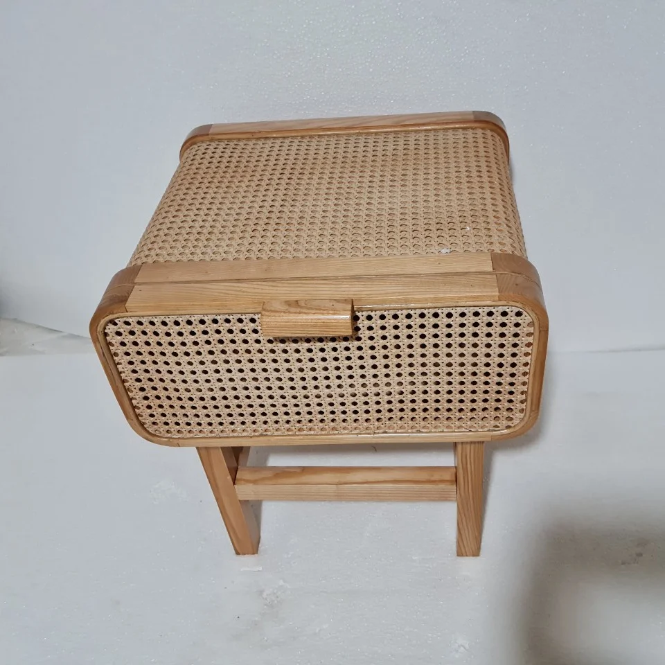 
High end finishing wooden rattan night stand made in Vietnam 