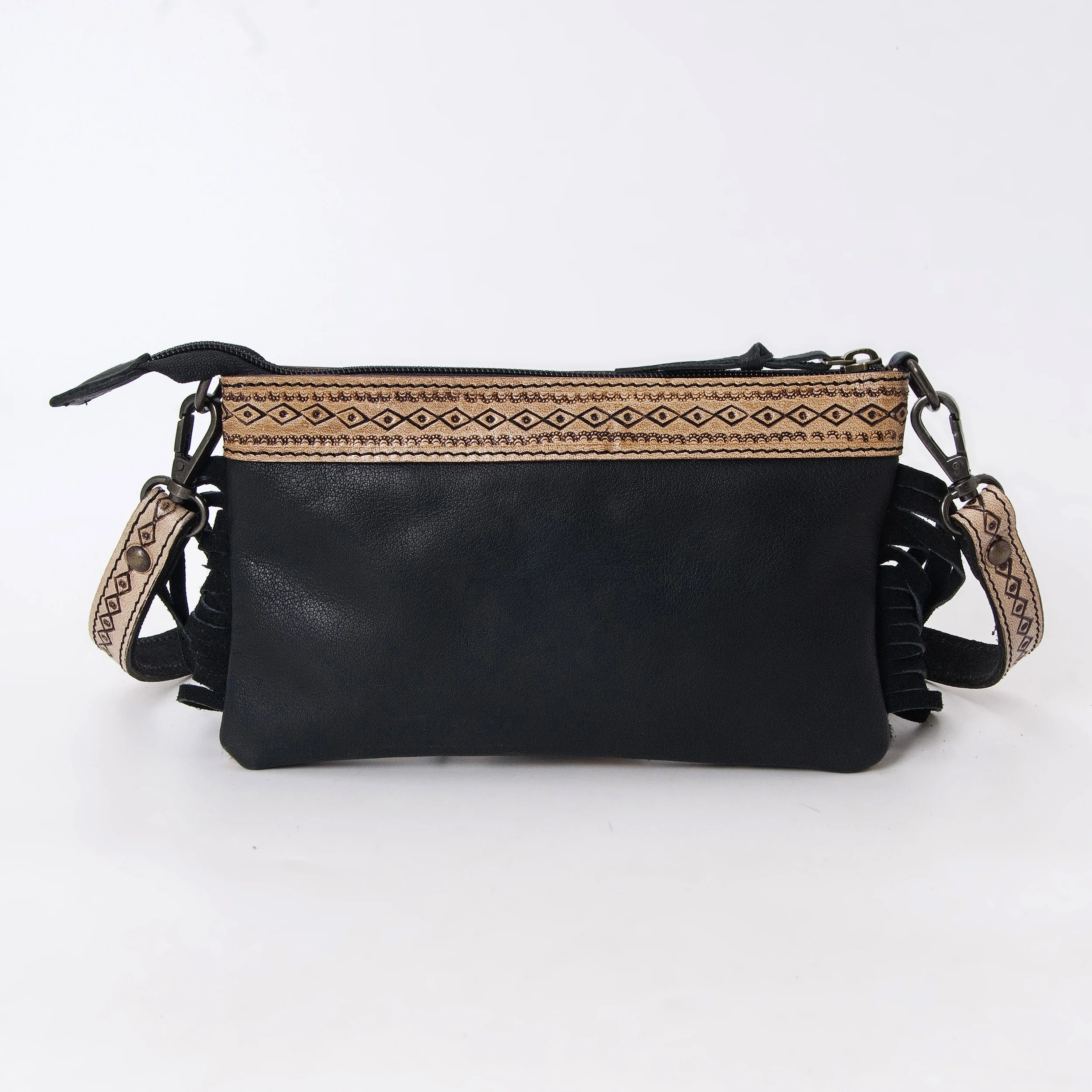 Women Small Crossbody Bag Made of Jaguar Print Vegetable Tanned Hairon Cowhide With Matching Hand Carved Straps Customization