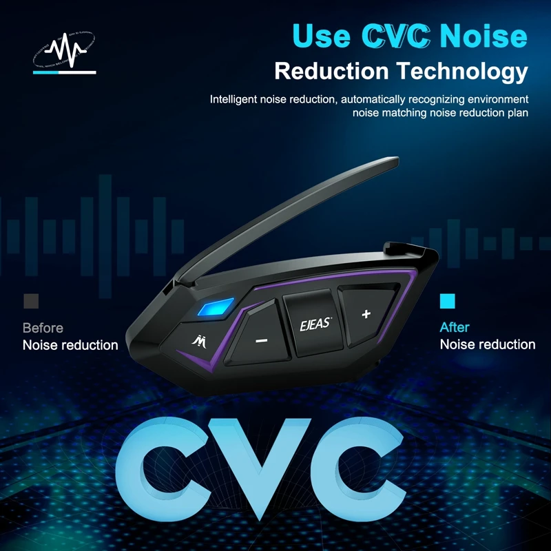 EJEAS MS8 7000M Waterproof Outdoor Bluetooth 5.1 Wireless 8 people Motorcycle Mesh Intercom