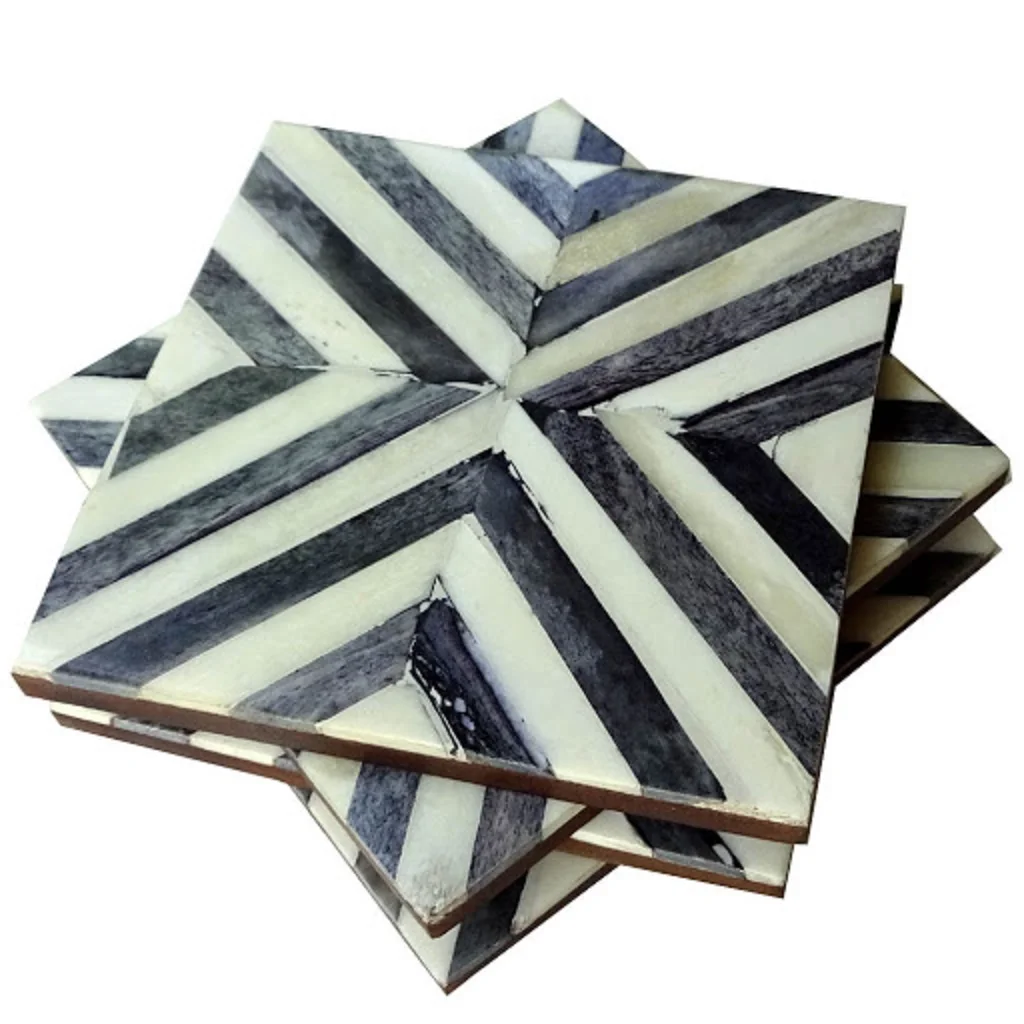 Indian Handicraft Wooden Resin Mats & Pads New Production Cheap Price High Quality Home Decoration Resin & Wood Joint Coaster