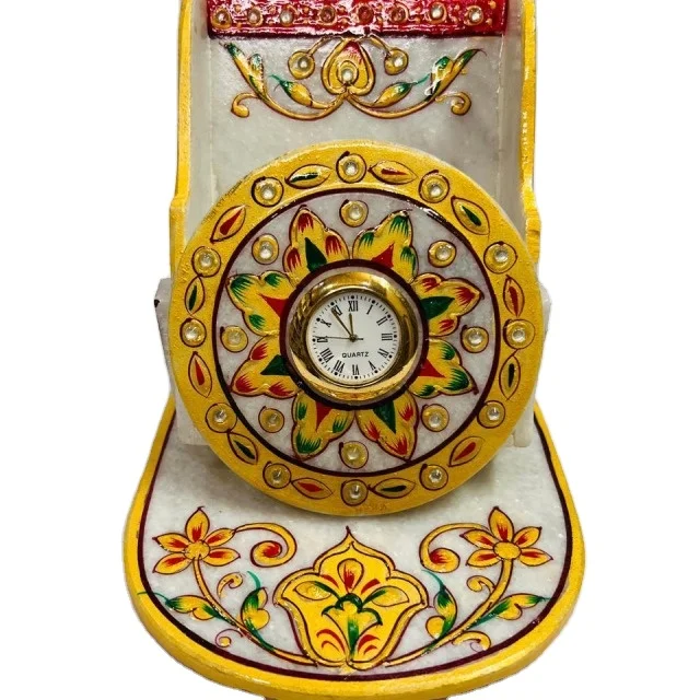 2024 New Marble Mobile Stand Soapstone Jewelry Box with Visiting Card and Pen Holder for Calendar Use