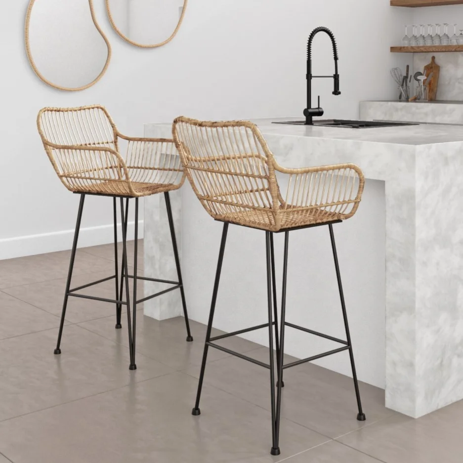 wicker bar stools counter height