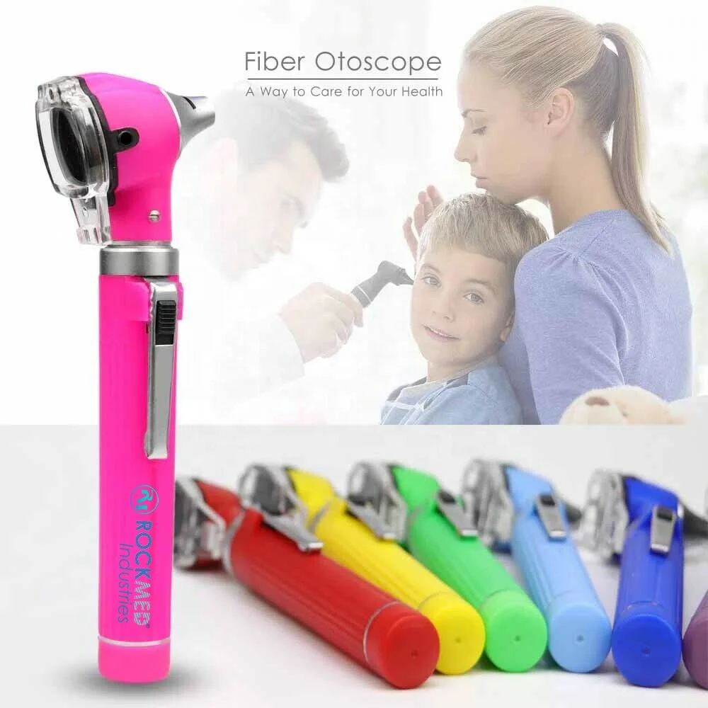 LED Fiber Optic Direct Portable Medical Ear Otoscope ENT Ear Care Diagnostic Mini Otoscope Set CE