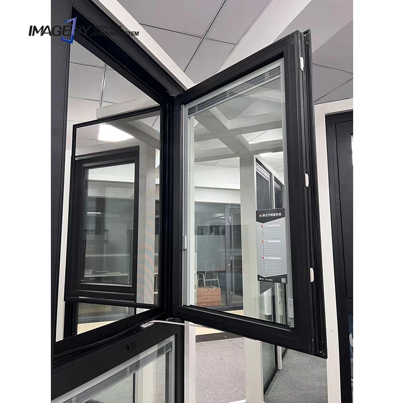 American style hot sell thermal break replacement fiberglass aluminum crank casement windows
