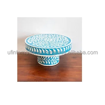 Индийский производитель высокое качество Современная подставка для торта с инкрустацией костей использования дома отеля офиса украшение