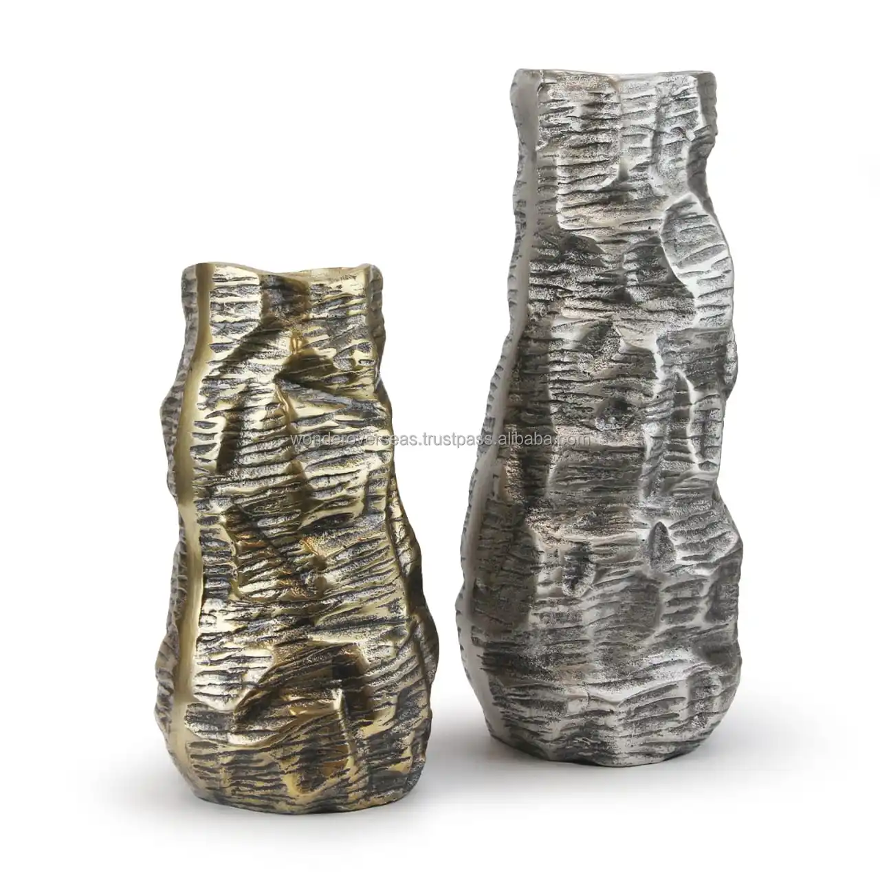 Uncut Desgine Shape Slim Silver Metal Flower Vase wedding decoration centerpiece Centre Table Decoration Room Decoration
