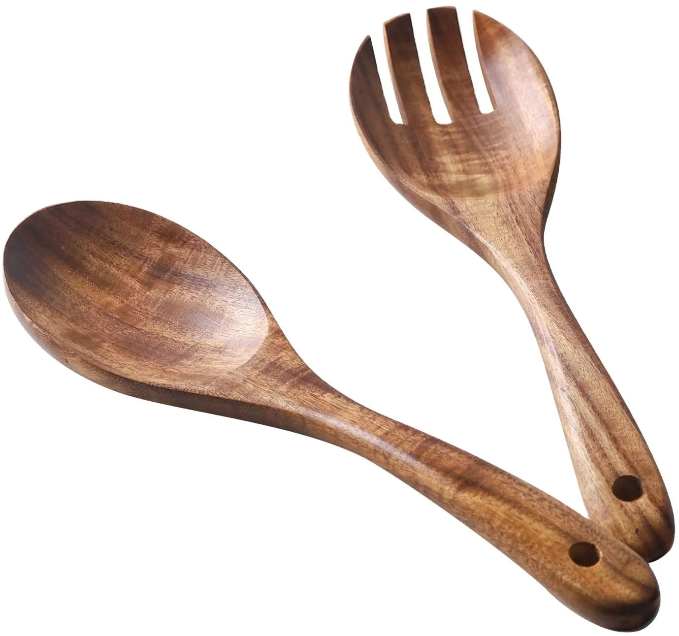 Wood Salad Server Set of 2 With Natural Finishing For Home Hotel Restaurant Wedding Event