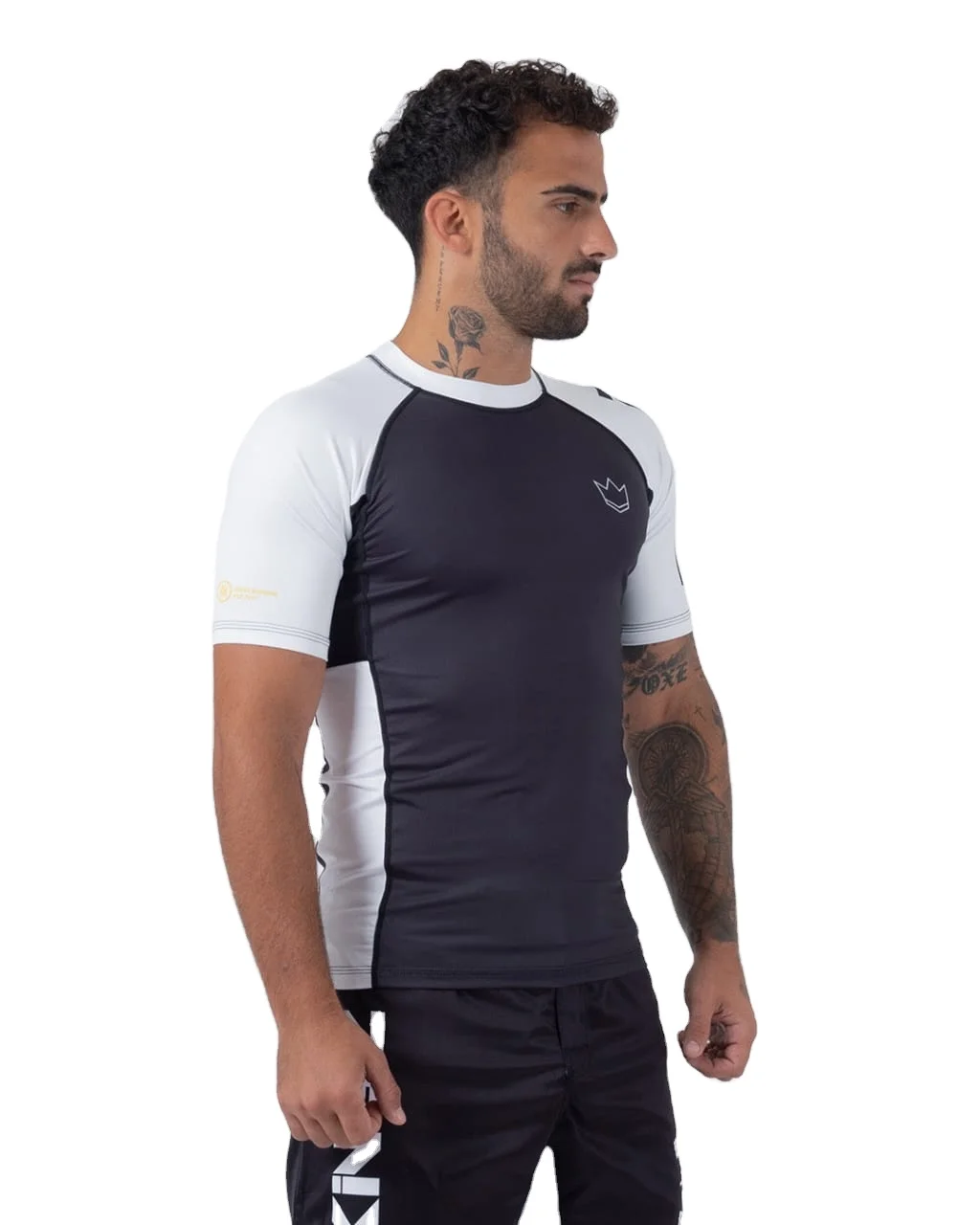 Women & Mens Custom Short Sleeve Compression Shirt With Logo Sublimated Sun Protection Rashguard Design Your Own Gym Rash Guard