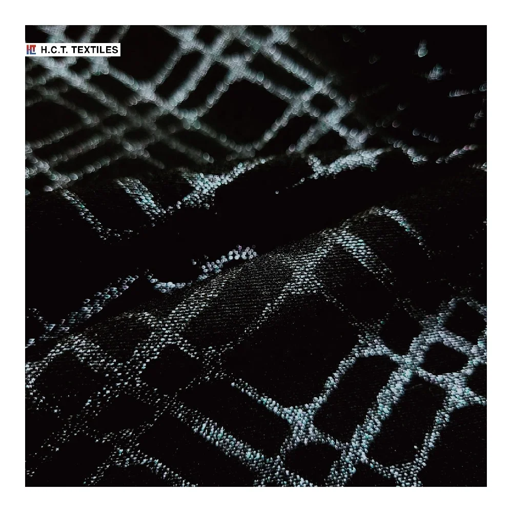 Holiday metallic Diamond Geo 210g Cotton Polyester Nylon Spandex metallic jacquard textile for dress