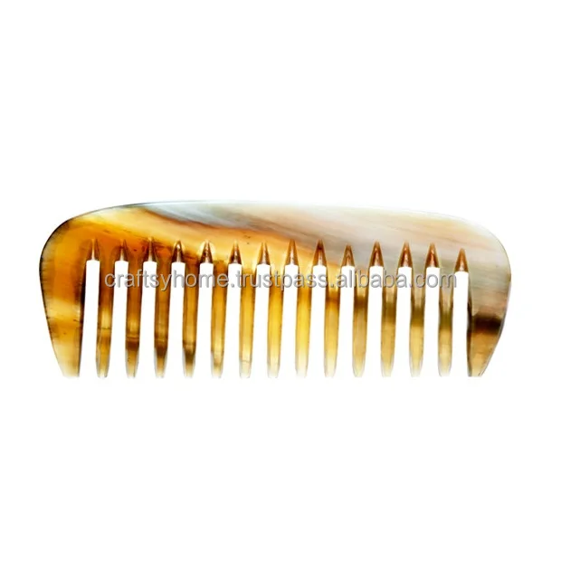 Sale On Natural Black buffalo Ox Horn Comb 100% Handmade Engraving Anti-Static Detaining Hair Massage Horn Comb by Craftsy Home