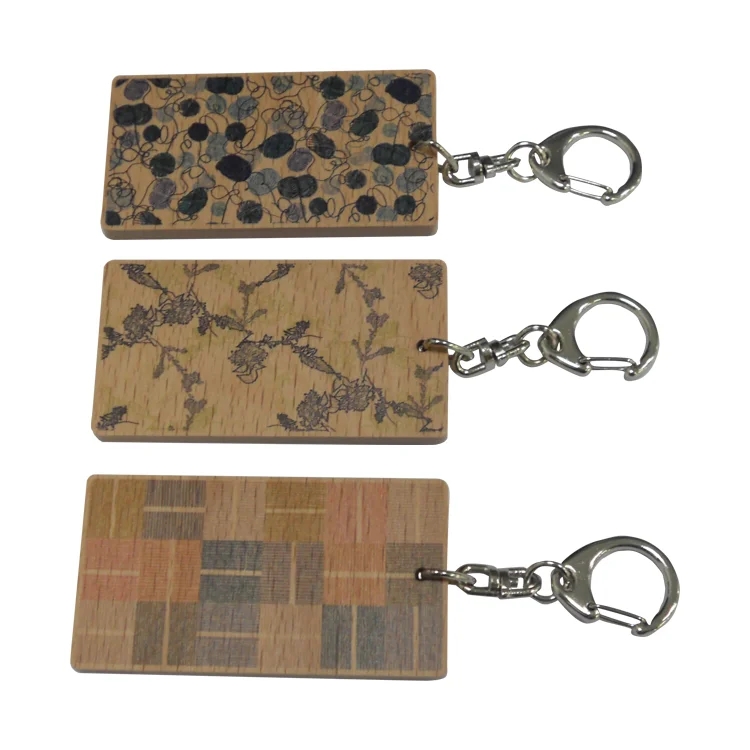 Wood Key Chain Key Ring Circles for Customization Gift