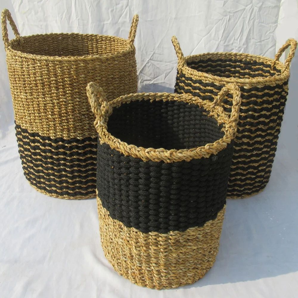 Best quality customized products of seagrass eco-friendly handmade Cheap Price Round Cylinder with Handle