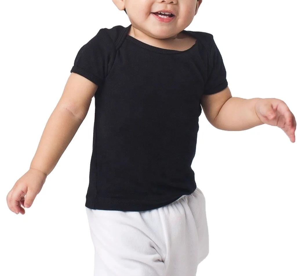 Baby T shirt tops clothes 100 % cotton plain dyed basic summer wear t shirts toddler kids Unisex solid color organic tees