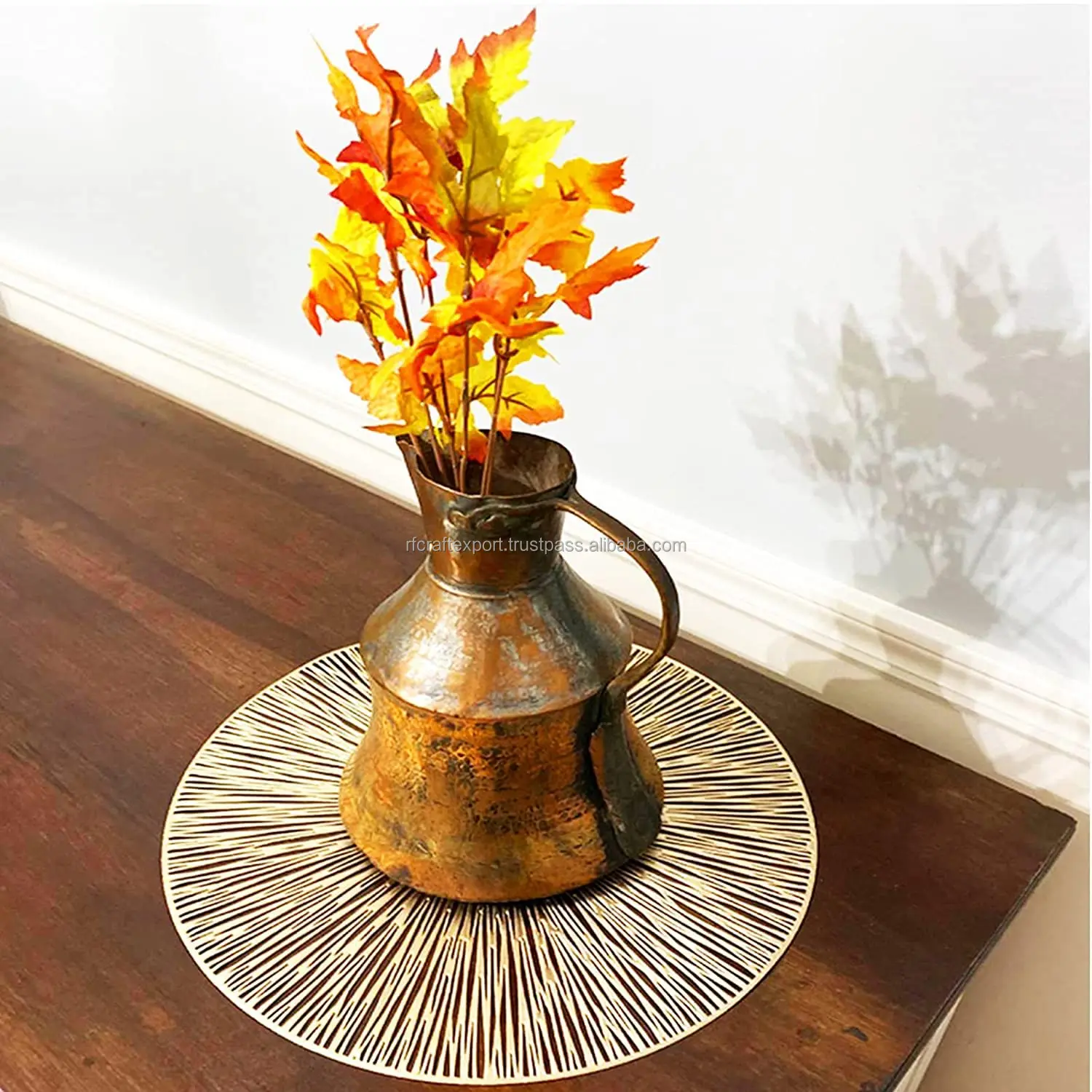 Luxury Plastic Stain Resistant Heat-Resistant Round Table Place mats Hot Vessels for Kitchen Dining Table