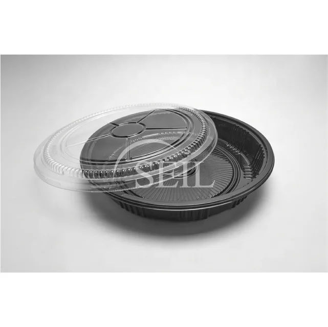 SL-PT450 одноразовые пластиковые пищевые суши вечерние сервировочный поднос с крышкой большая сервировочное блюдо круглый партии 2300 мл