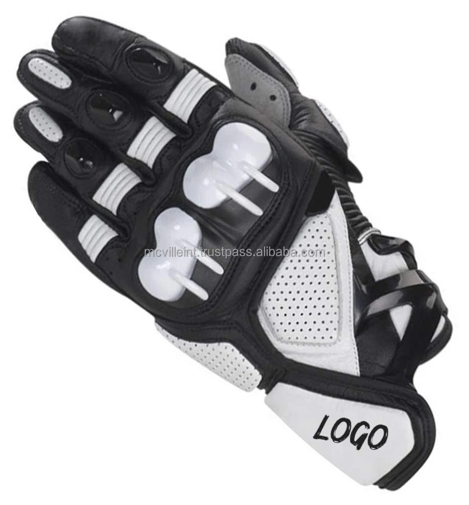 PU Leather Winter Gloves Anti-Slip Full Finger Gloves Elastic Breathable Men Motorcycle Motorbike Short Glove
