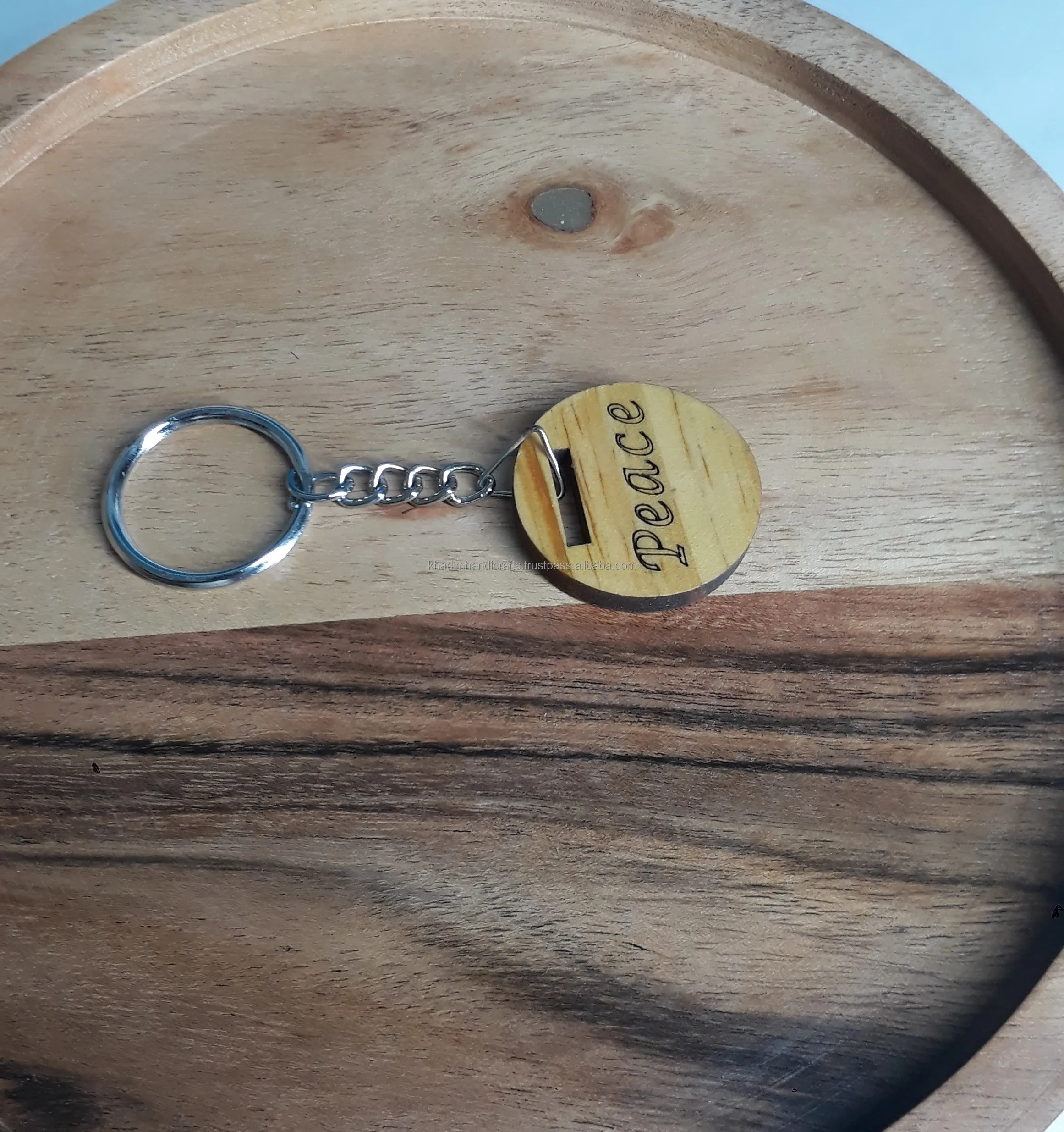 Eco-friendly Wooden Keychain Craft Resin and PU Plastic with Iron Metal Durable and Stylish Accessory