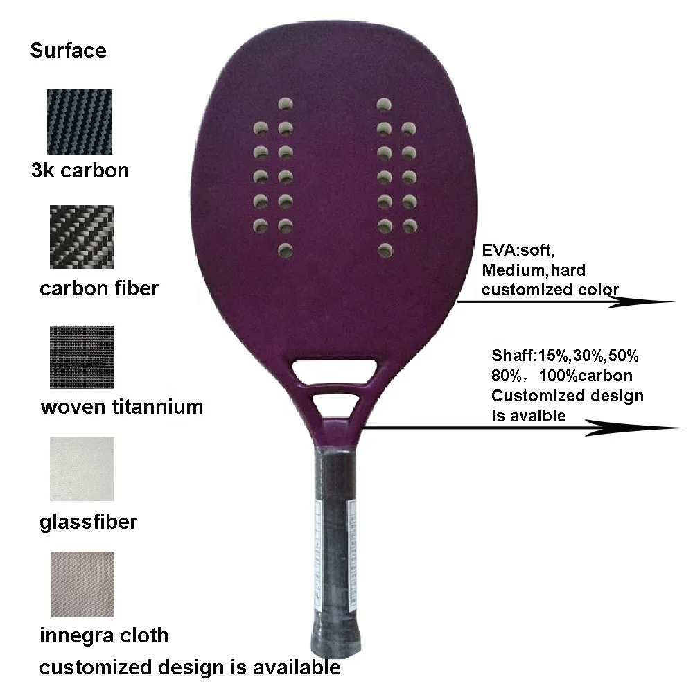 Спортивная Теннисная ракетка Davaj из углеродного волокна 3k лучшего качества с индивидуальным дизайном Лидер продаж Пляжная
