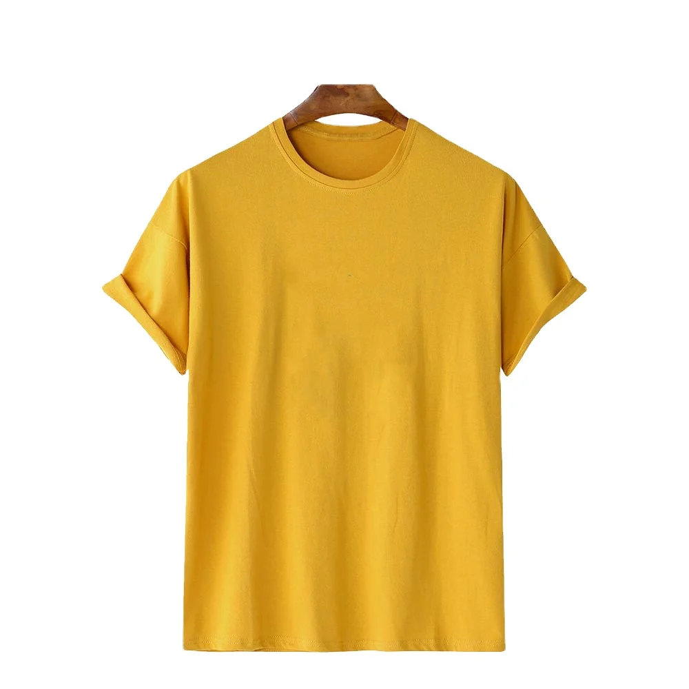 Oversize Drop Shoulder Plain T-Shirt for Boys Light Woven Knitted Cotton Fabric Breathable O-Neck Collar Customizable Logo Print