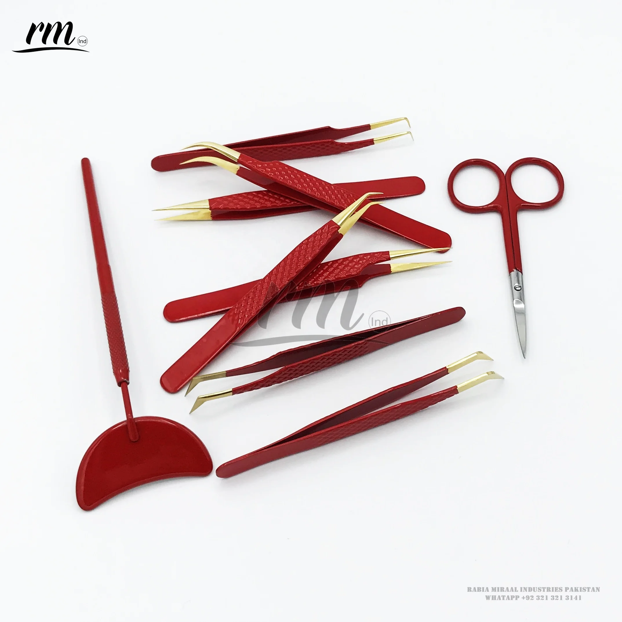 Набор пинцетов из нержавеющей стали для наращивания