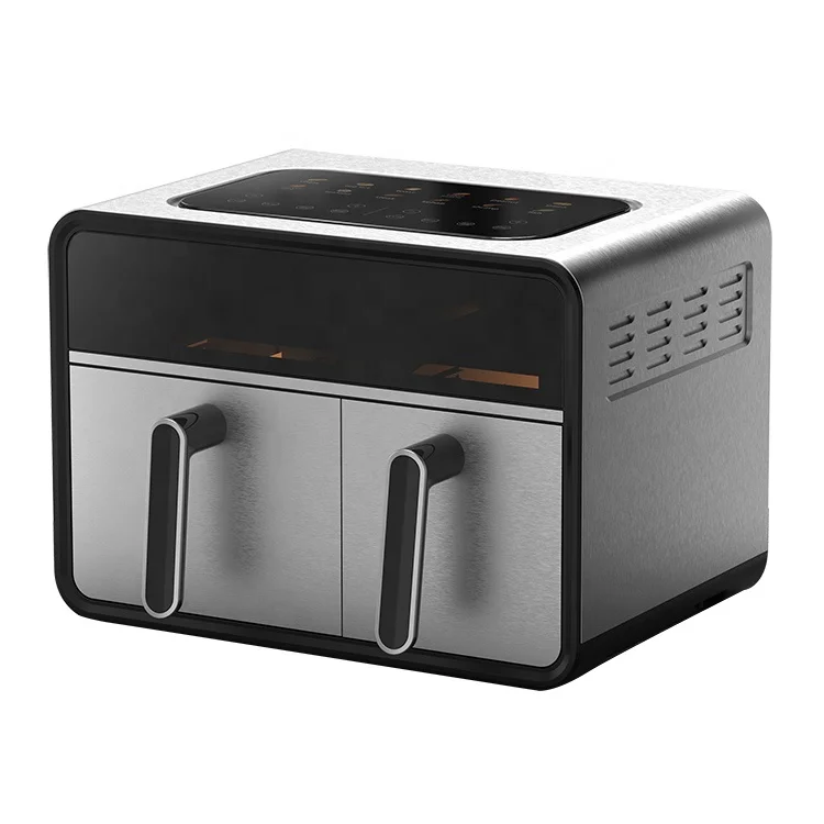 2400W 10L Dual Air Fryer Stainless Steel Household Oil Free Commercial Electric Digital Air Fryer Oven