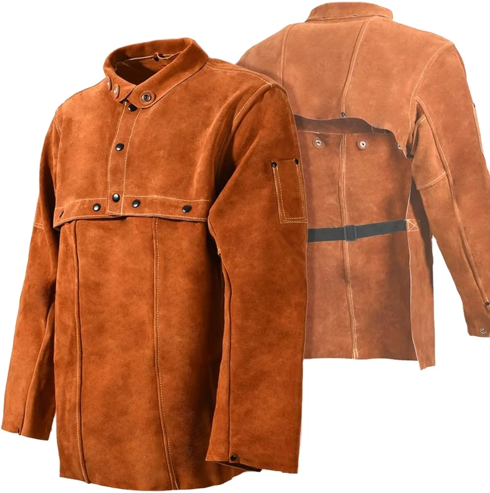 Best Price Industrial Welding Jackets Comfortable Workwear with Safety Features Cheap Leather Vests for Welding Work