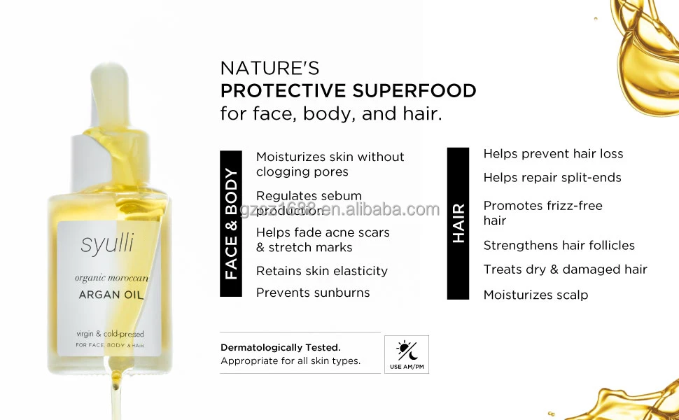 Private Label Vitamin E Moisten And Nourish Macadamia Hair Oils Organic Argan Oil Hair Repair Serum