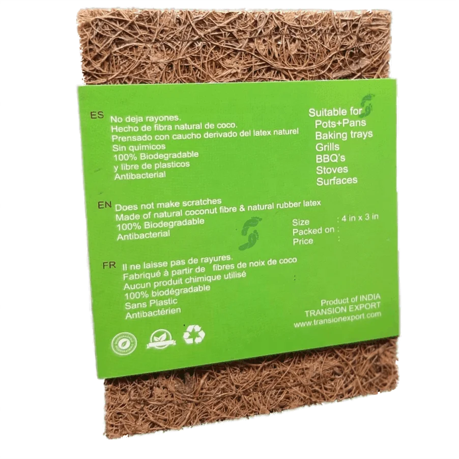 100% натуральная Органическая Мочалка для мытья посуды из кокосовой целлюлозы