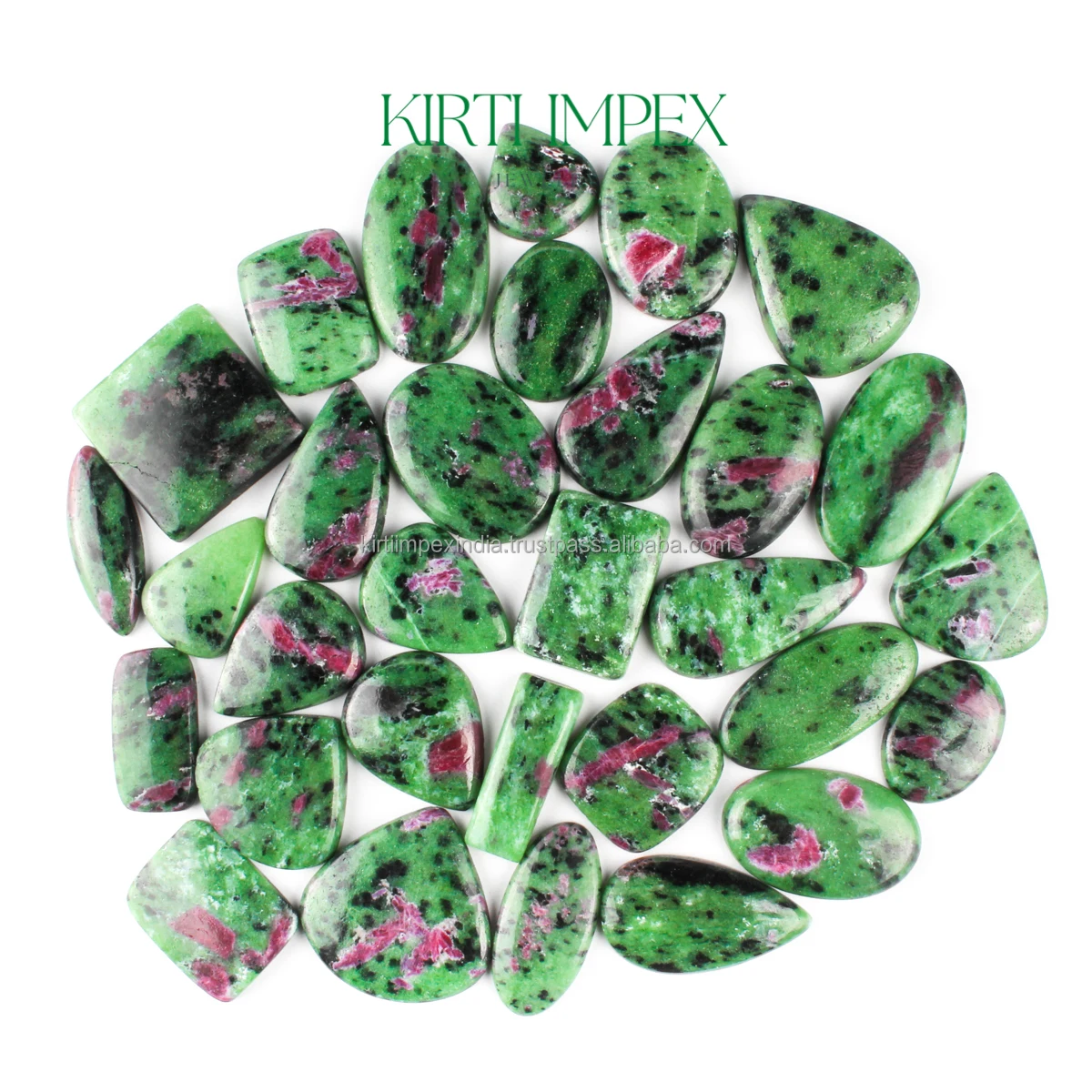 Ruby In Zoisite Cabochons Flatbacks For Healing & DIY Jewelry Making Green Cabochons Affordable Wholesale Block Deal Crystals