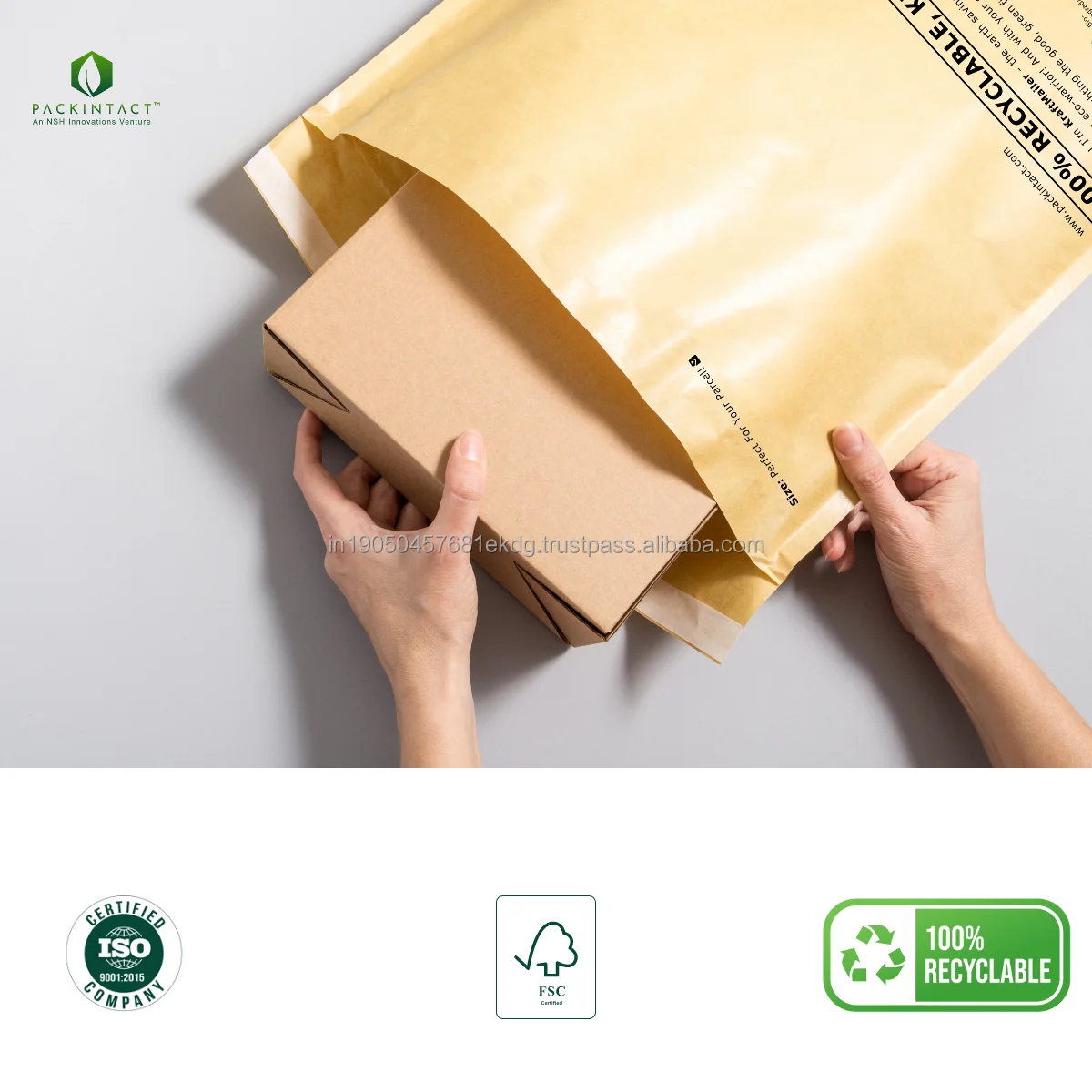 Returnable Kraft Paper Envelope with Gusset Expandable Mailing Bag with Peel & Seal Flap Custom Logo Mailer Bags