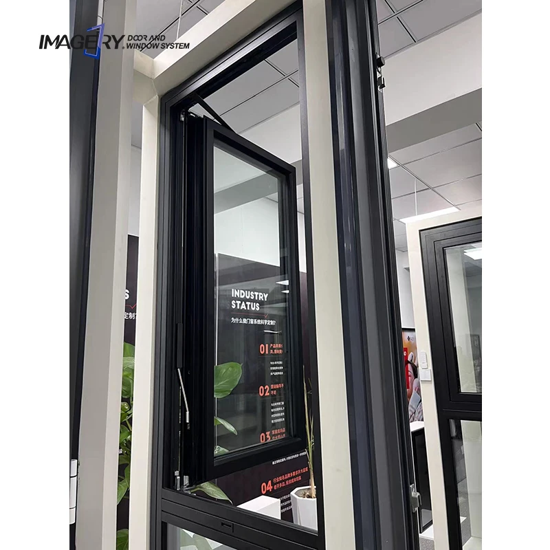 Universal Imagery Electric Power Aluminum Casement Windows Modern Chinese Design Style Remote Control Louver Curtains for House