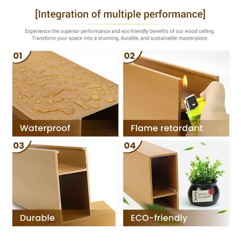 WPC Wood Plastic Composite Ceiling Indoor False Ceiling for office/hall/Shop