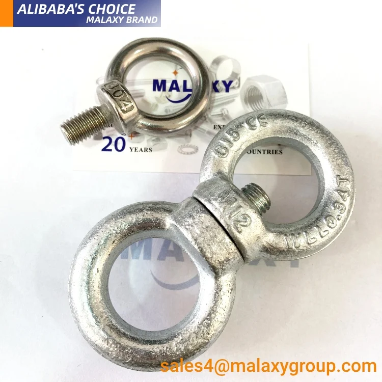 Malaxy M5 M6 M8 M10 M12 M16 M20 M24 Din 444 Eyebolts Stainless Steel 304 Flat Fish Eye