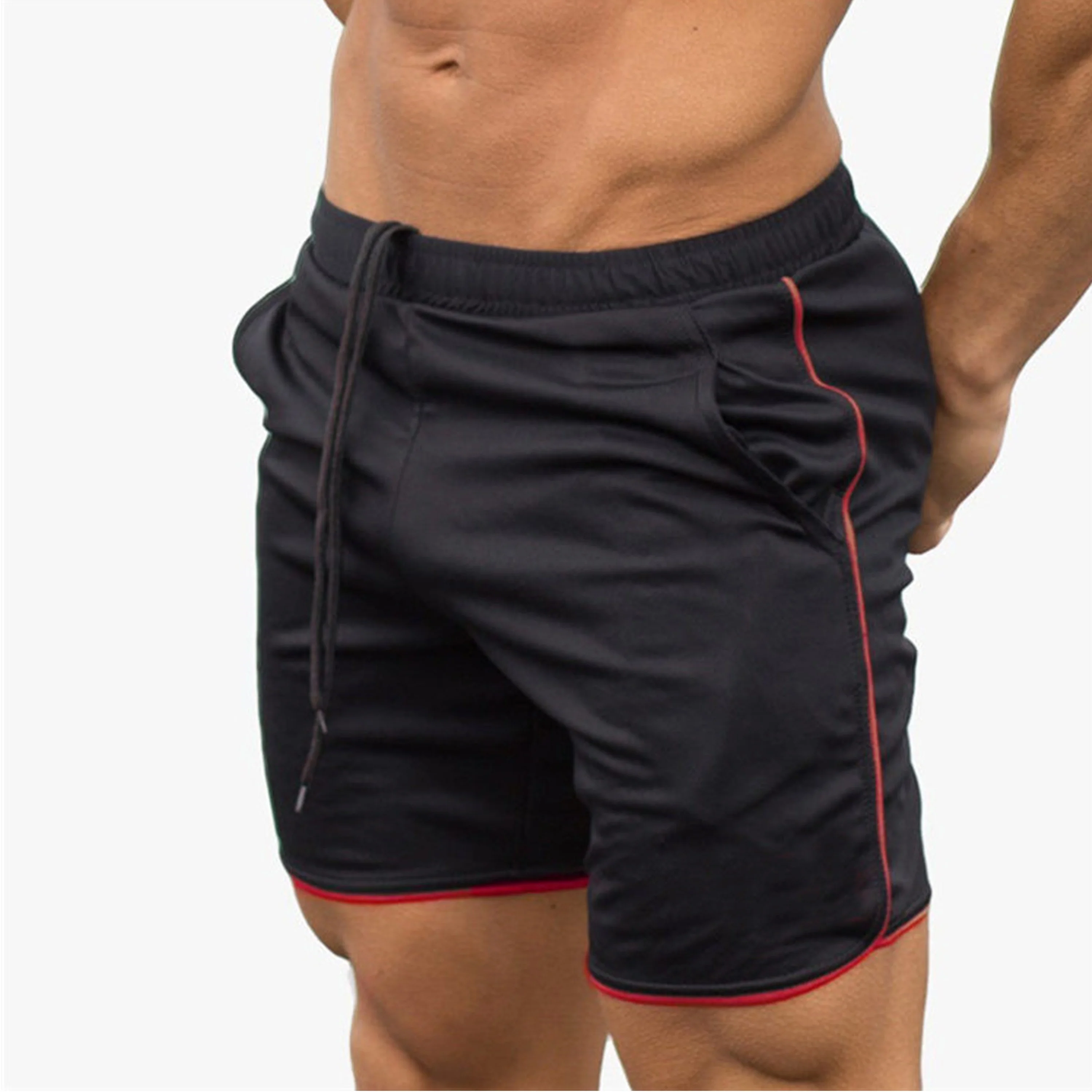 Best Summer Men Running warriors Bulls Shorts Custom Print Logo Mens Gym Shorts With Pocket Spliced Strap Running Shorts for Men