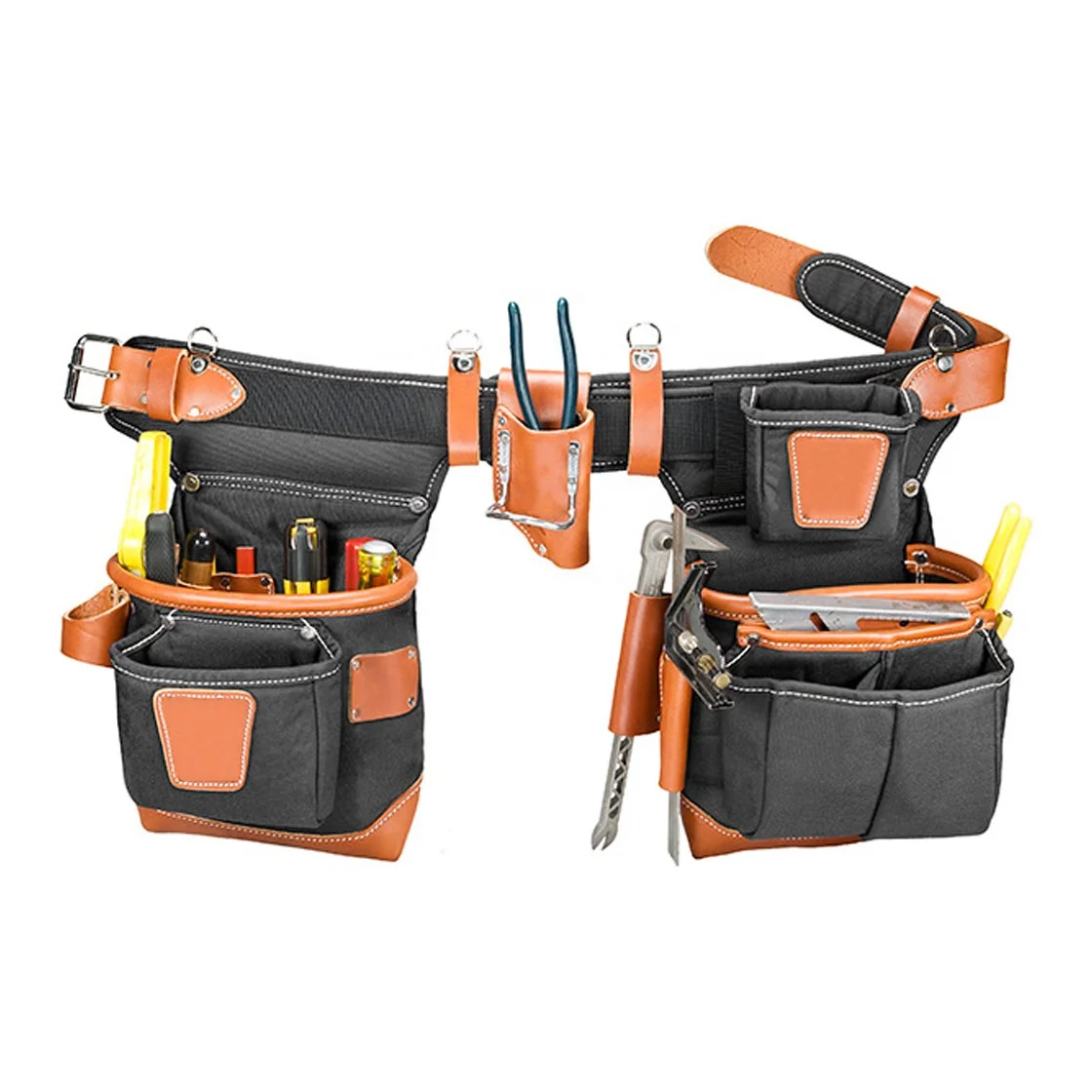Compact Multi-Pocket Electric Tote Tool Bag Carpenter Bag with Suspender Belt Pouches Mechanic Tool Storage Box