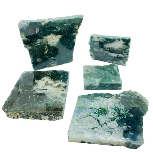 natural stone slab Moss agate stone tiles Slab healing crystal Gemstone Decoration Wall Panel home decoration Tile