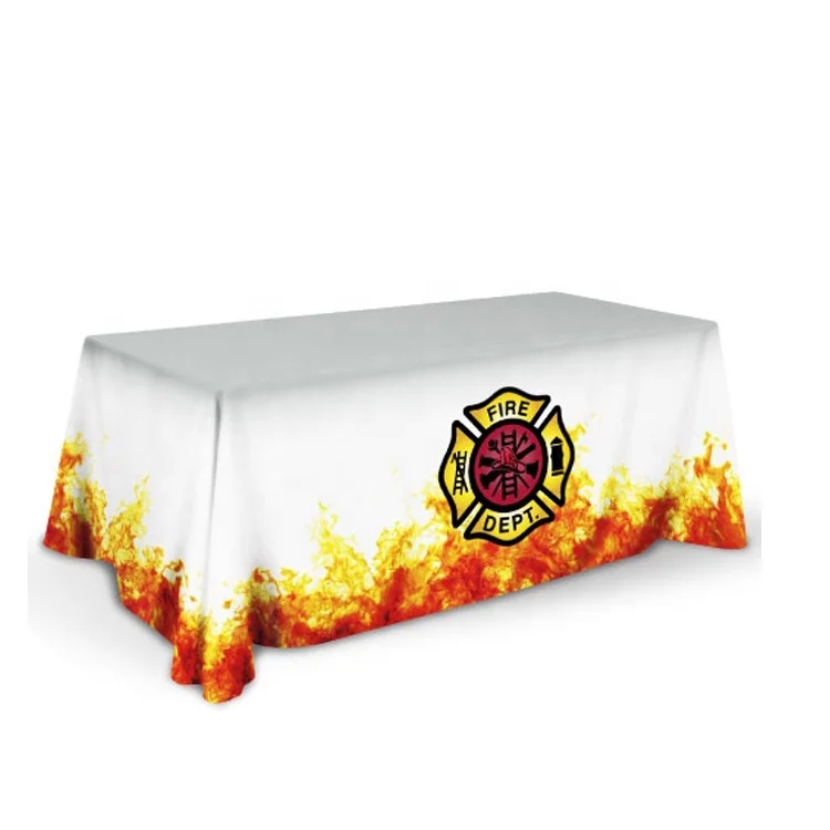 Custom Trendy Business Advertising Table Cloth Polyester Table Throw for Outdoor Promotional Event