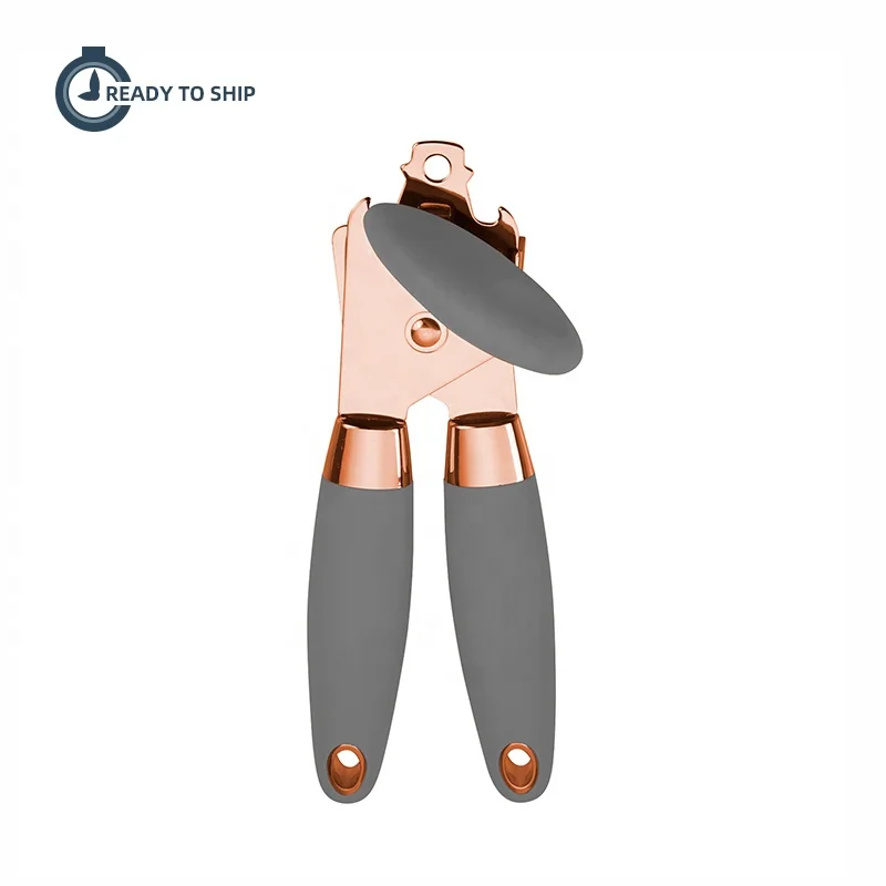 Maisons New Arrival Rose Gold Kitchen Gadget With TPR Soft Touch Rubber Handle Stainless Steel Can Opener