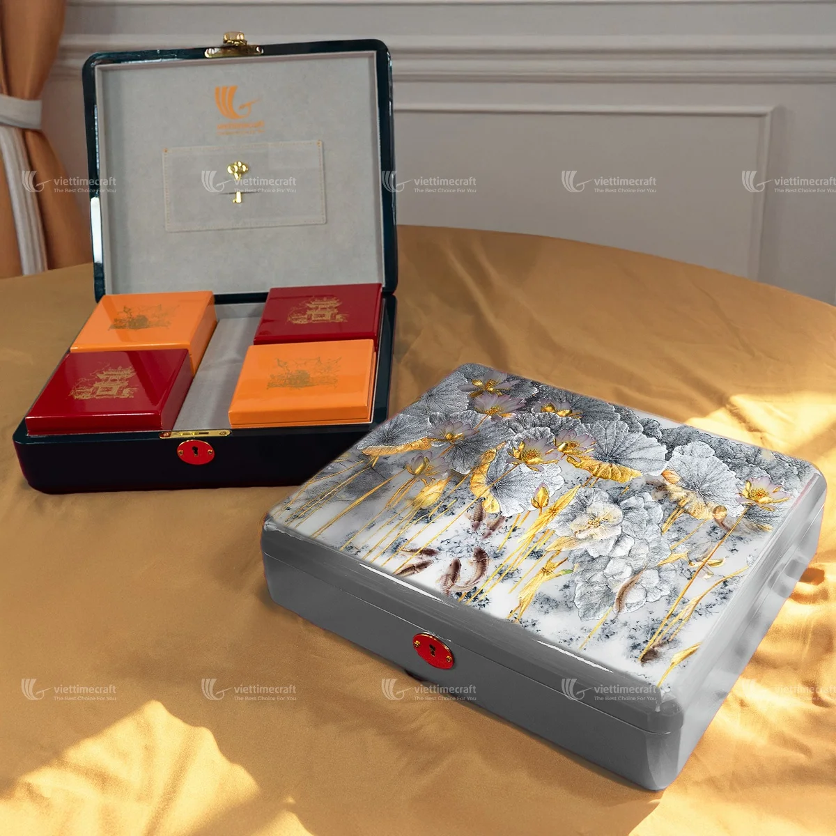 Hot Customized size Lacquerware Box Luxury Handmade Vietnamese Design for Serving Jewelry, Candy Box, Decorative Box Wholesale