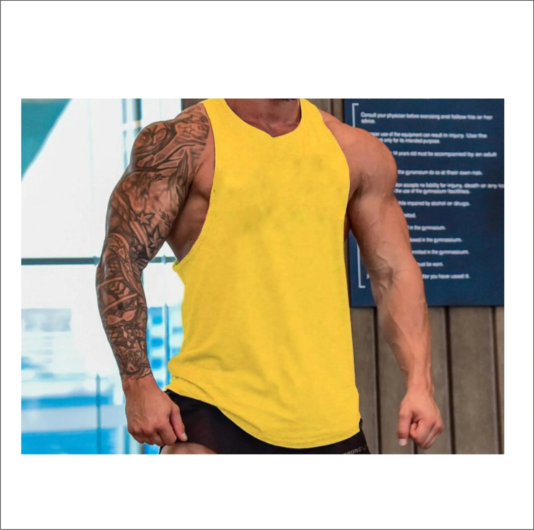 2021 Stringer Tank Top Wholesale Custom Cotton Stringer Gym Vest Fitness Singlet Workout Muscle Bodybuilding Men Tank Top