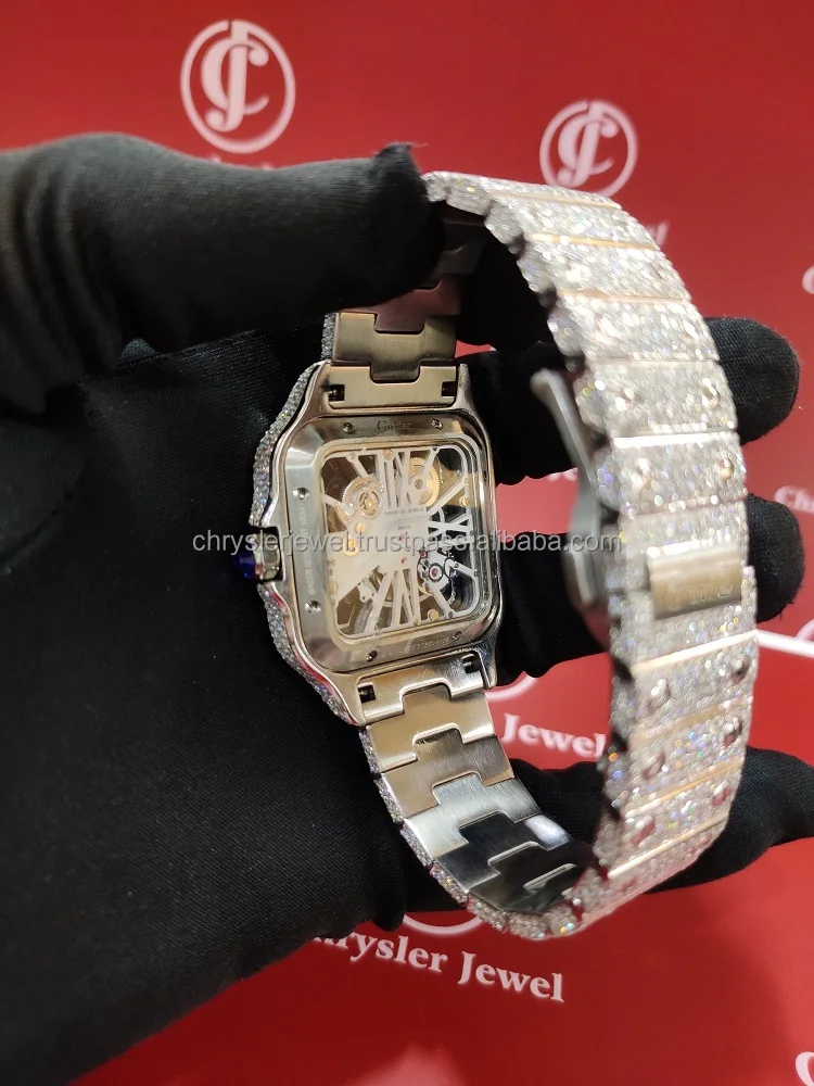 Tester Pass Luxury Automatic Movement Stainless Steel Hip Hop VVS Quality Trending Moissanite diamond Watches For Mans