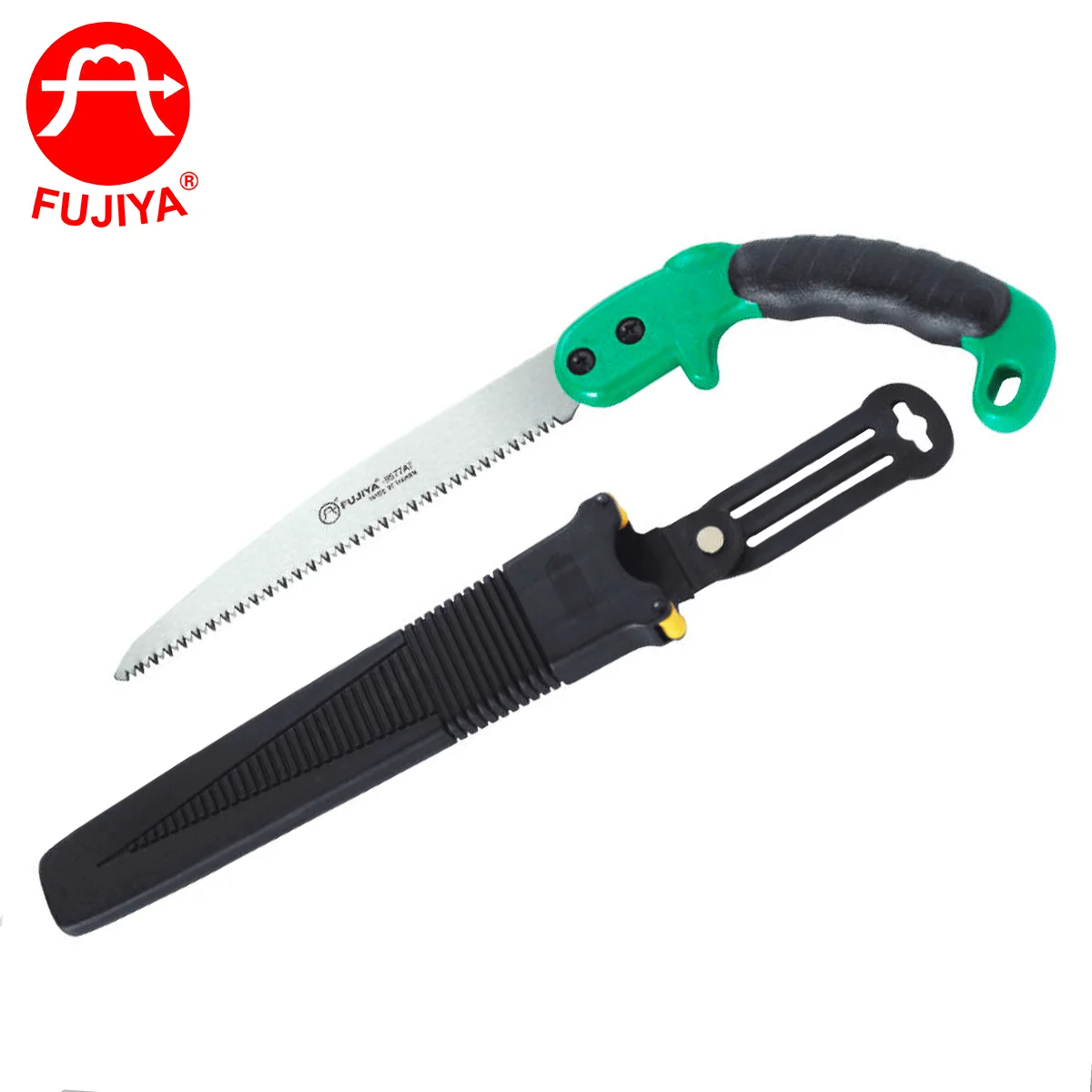 FUJIYA High-Grade DIYTool Stainless Steel Budama Testere Wood Saw with High Carbon Steel Blade Triple-Bevel Teeth Plastic Sheath